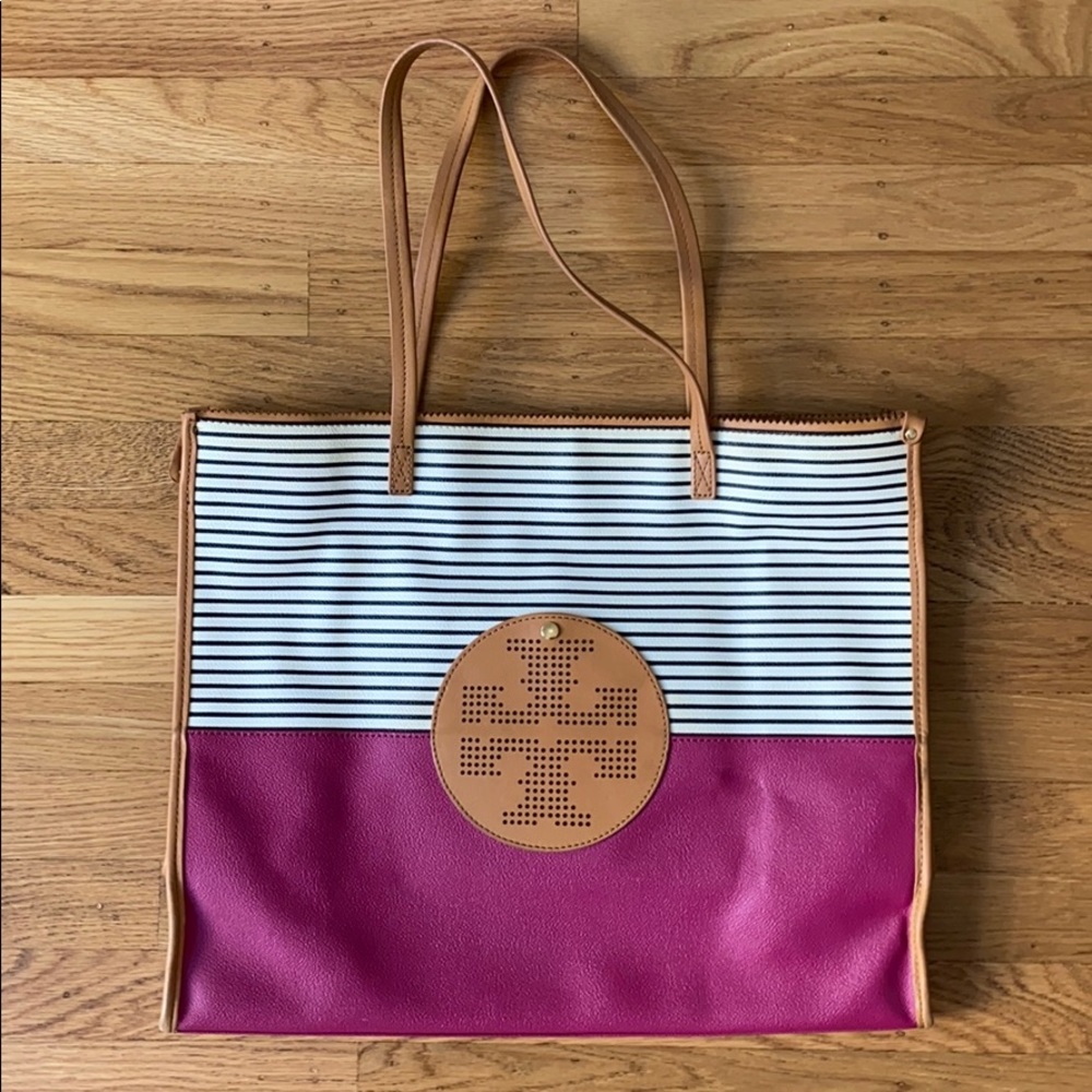 Tory Burch lightly used leather tote